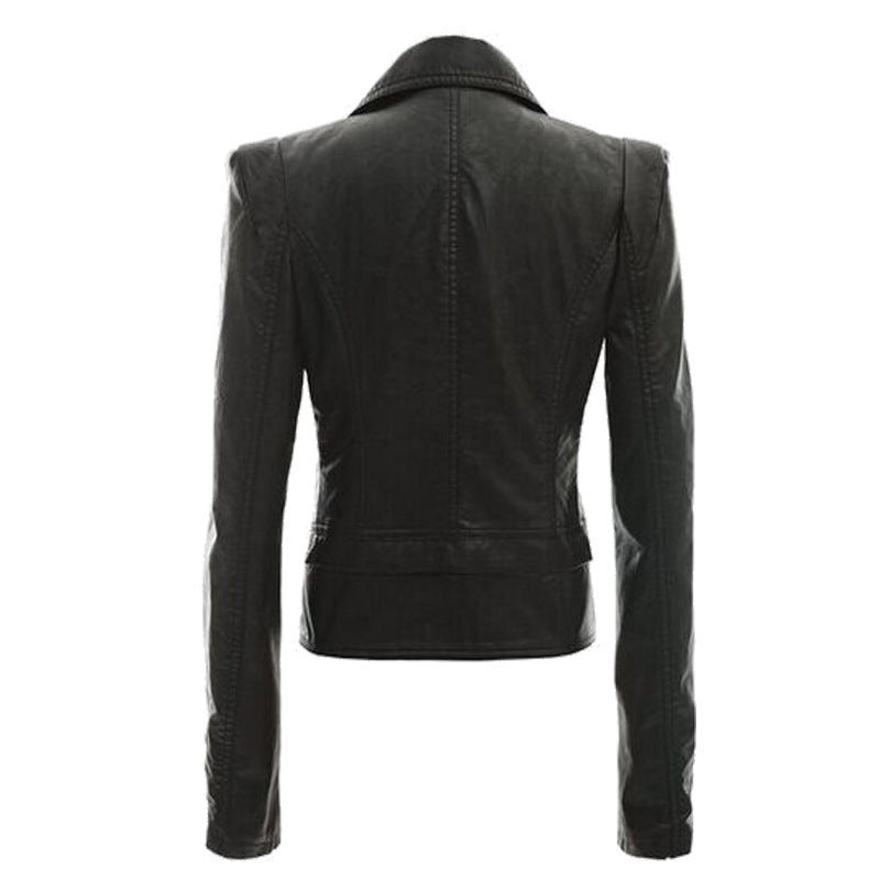 Damen Lederjacke mit asymmetrischem Reißverschluss und stilvollen Zipper-Details Drune