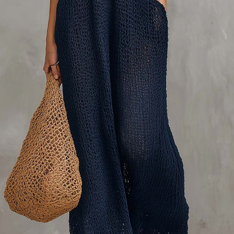 Damen Luftiges Sommerkleid mit seitlichen Taschen und tiefem Ausschnitt Drune