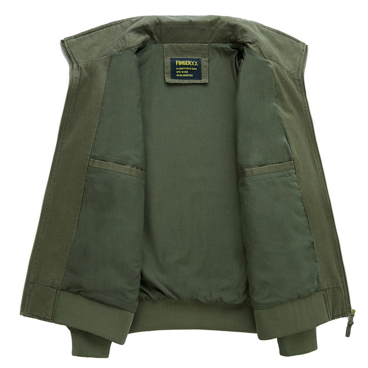 Männer's  schwergewicht utility zip jacke mit signature ärmel zip tasche und klappen cargo taschen Drune