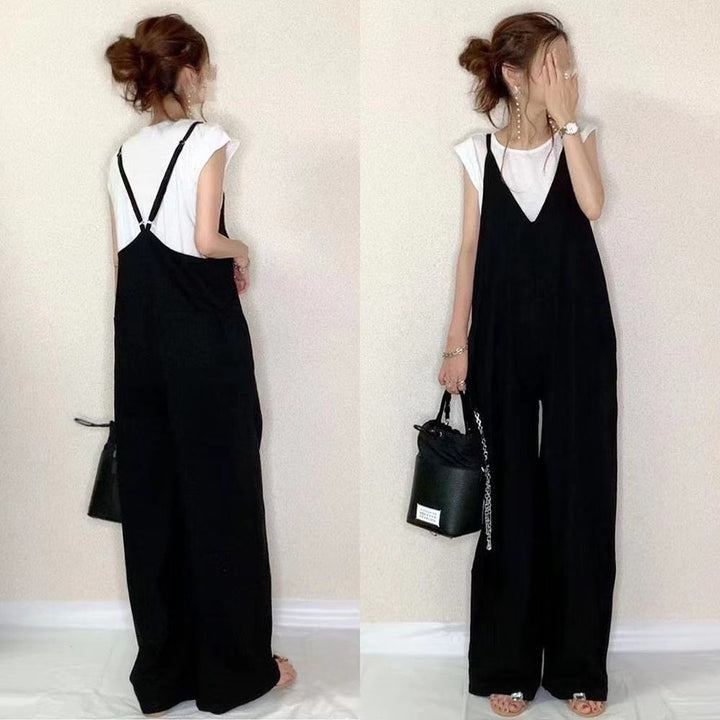 Damen Weit geschnittene Latzhose im Boho-Stil Drune