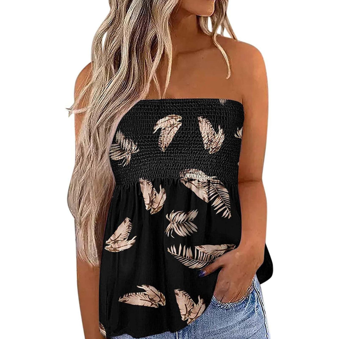 Damen Bandeau-Top mit floralem Einsatz Drune