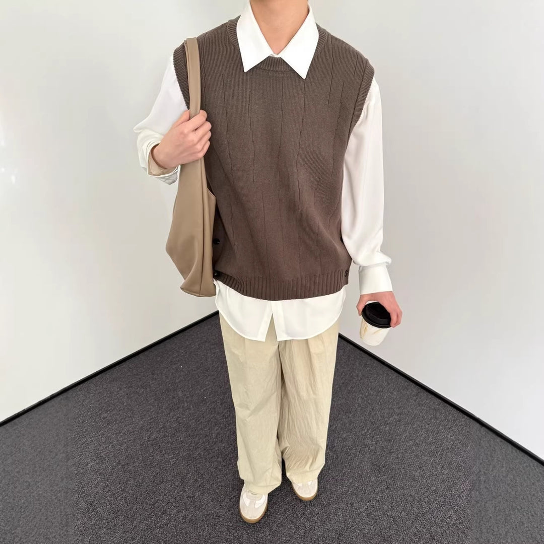 Unisex Stylischer Strickpullover ohne Ärmel Drune