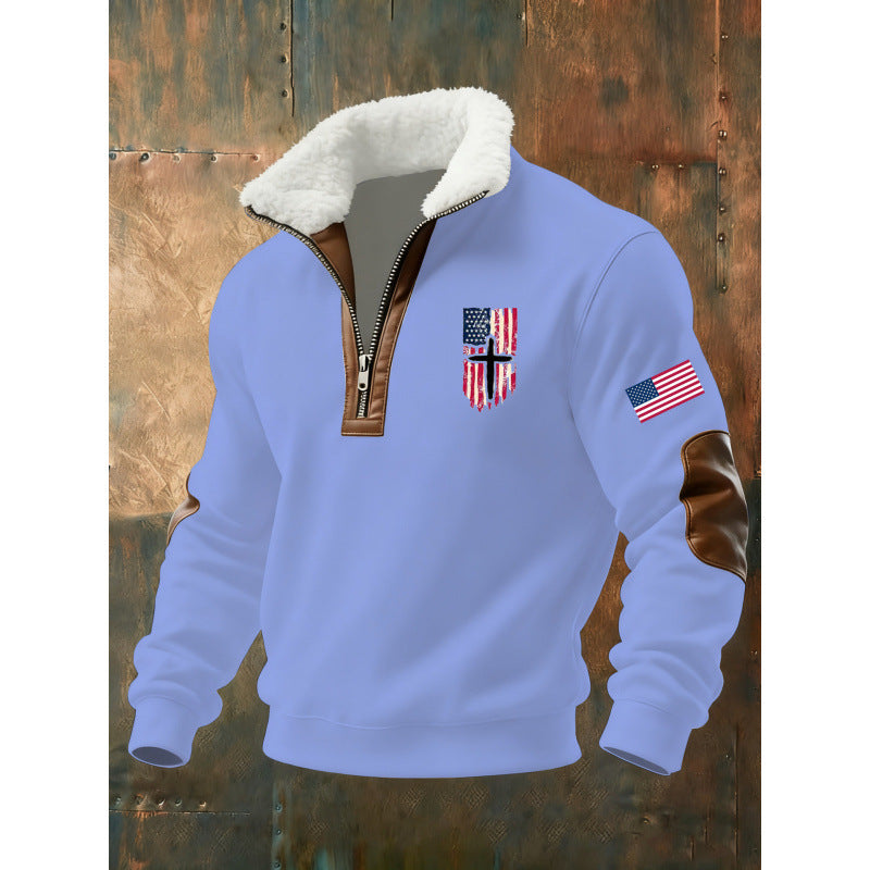 Herren Klassischer Kapuzenpullover mit Fleece-Detail Drune