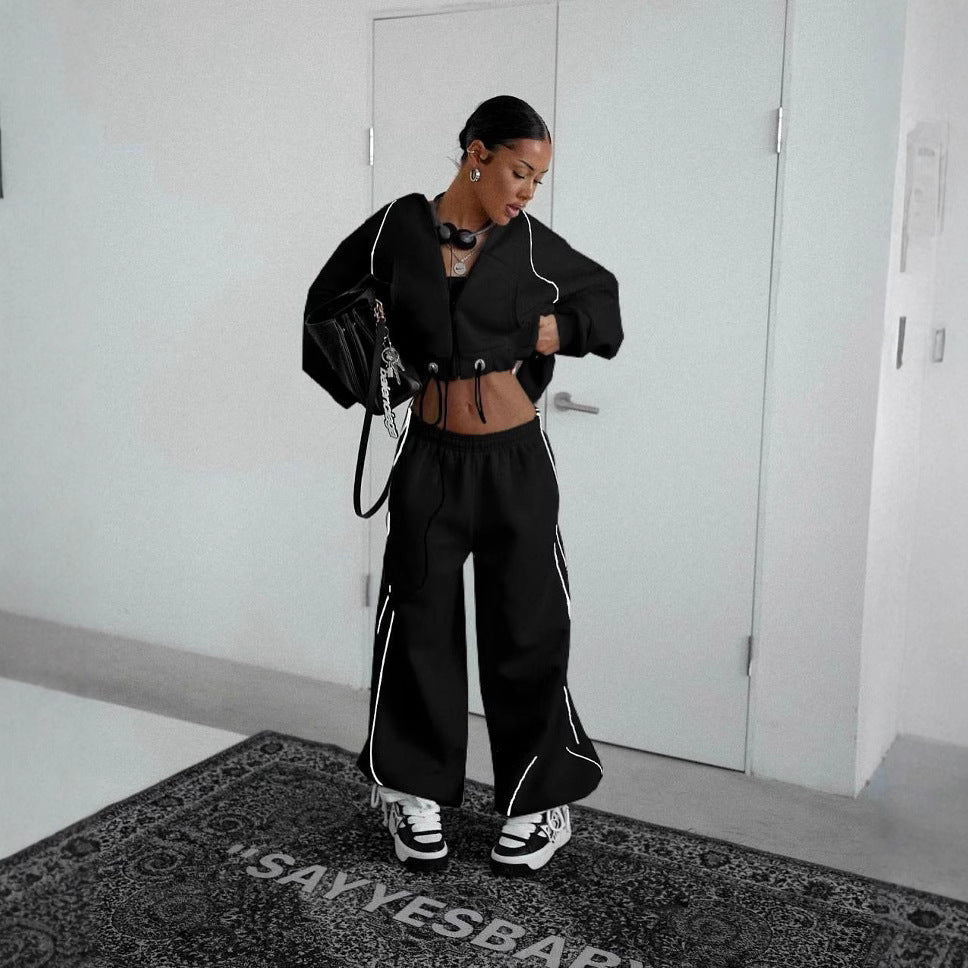 Damen Sportliche Oversized Loungewear mit reflektierenden Details Drune