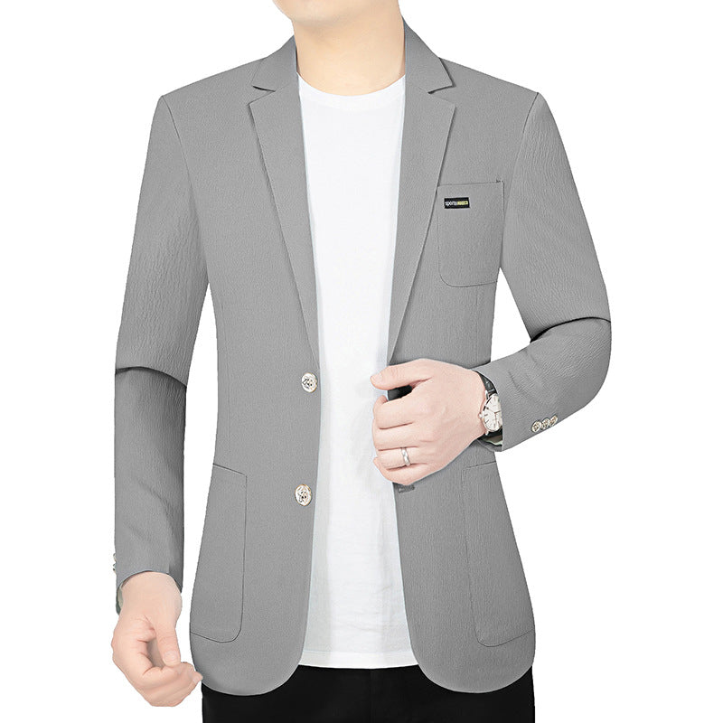 Herren Modernes Stretch Business-Sakko mit schmalem Schnitt und aufgesetzten Taschen Drune