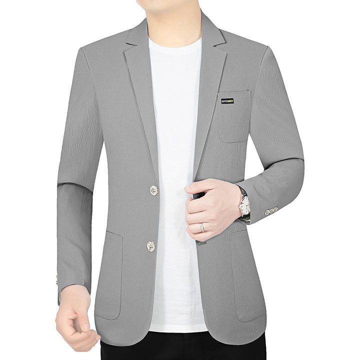 Herren Modernes Stretch Business-Sakko mit schmalem Schnitt und aufgesetzten Taschen Drune