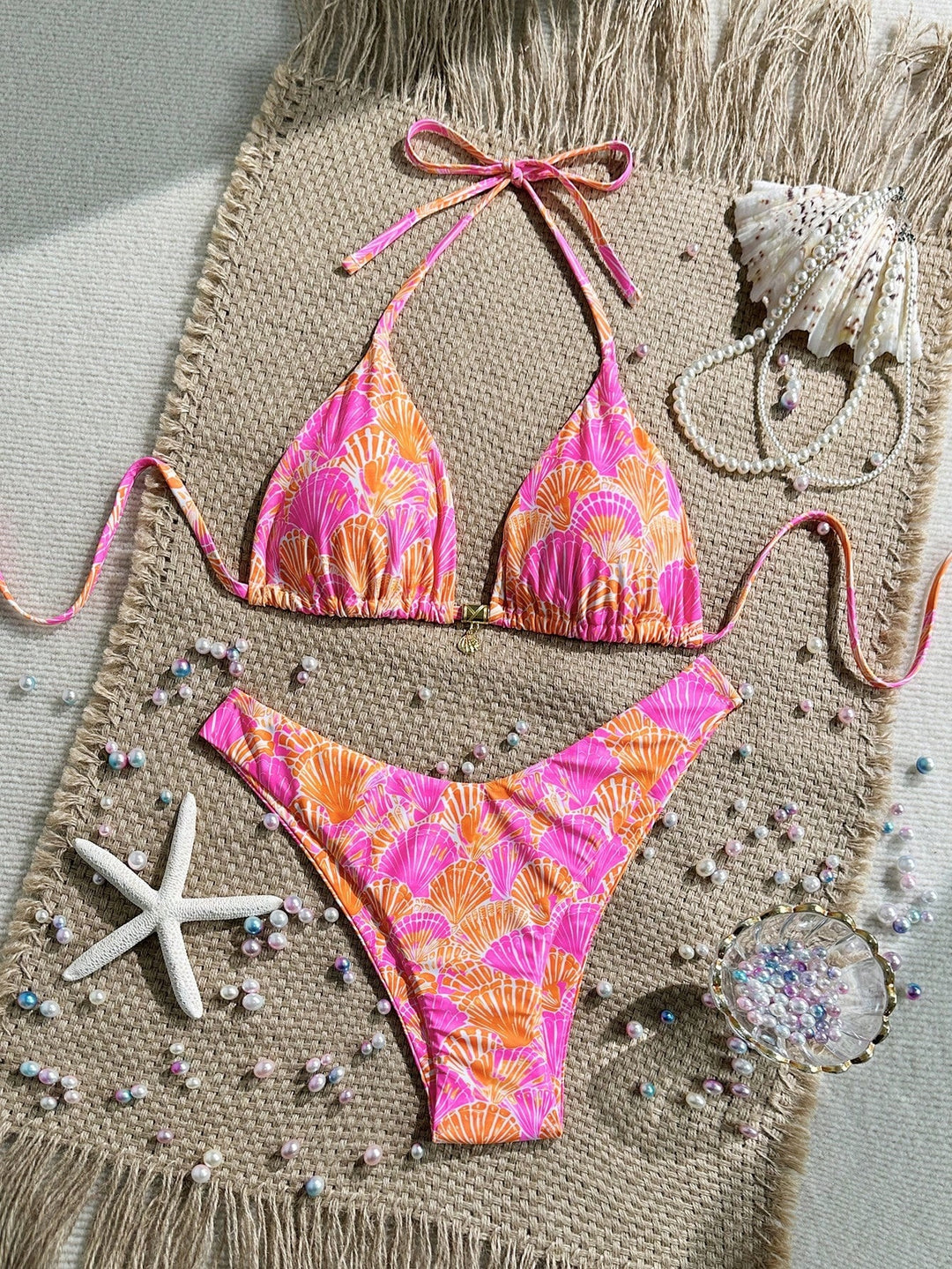 Damen Triangel-Bikini mit floralen Mustern Drune