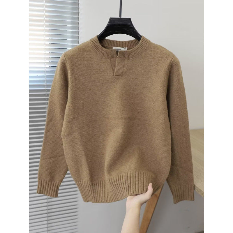 Damen Eleganter Strickpullover mit Stehkragen Drune
