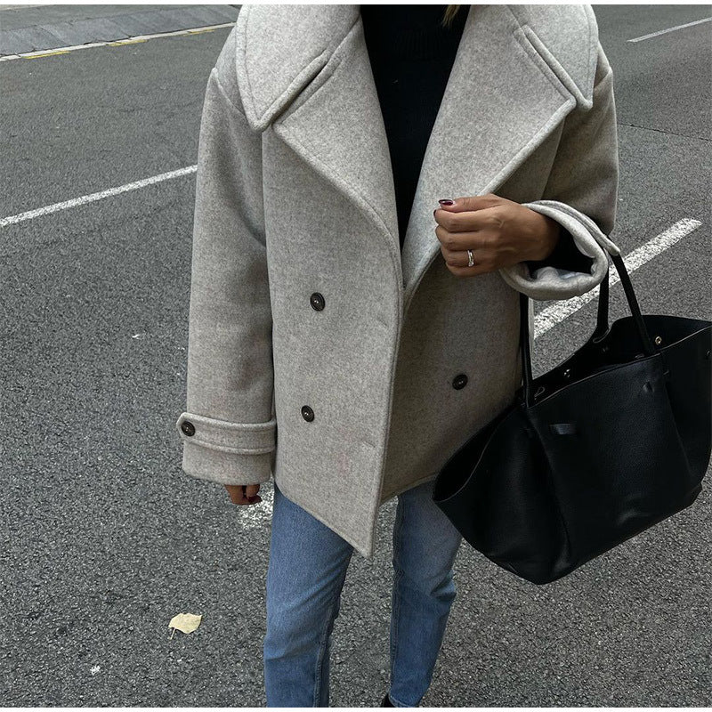 Damen Oversized Wollmantel Drune