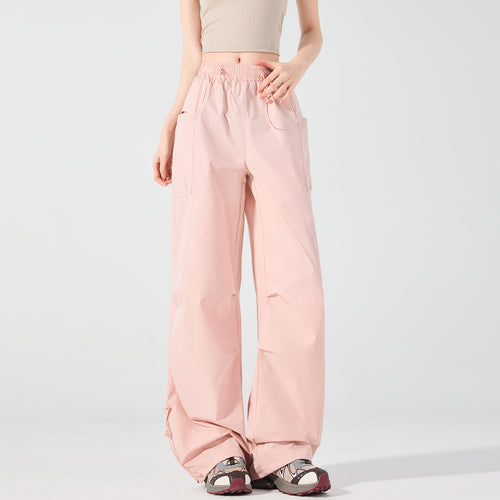 Damen Weite technische Cargo-Hose mit Kordelzugbund, verstellbarem Saum und Multifunktions-Taschen Drune