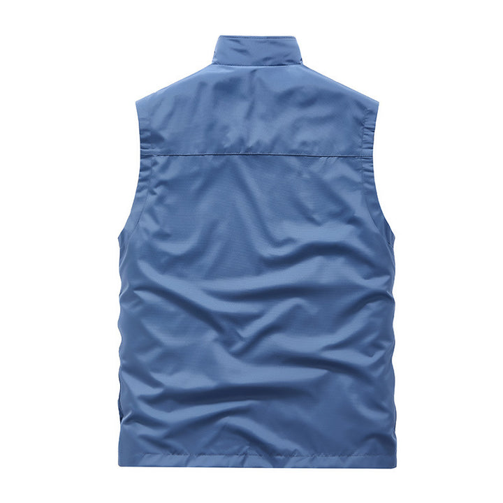 Herren Ärmellose Softshell‑Weste mit Zweiwege‑Reißverschluss und Multifunktions‑Taschen Drune