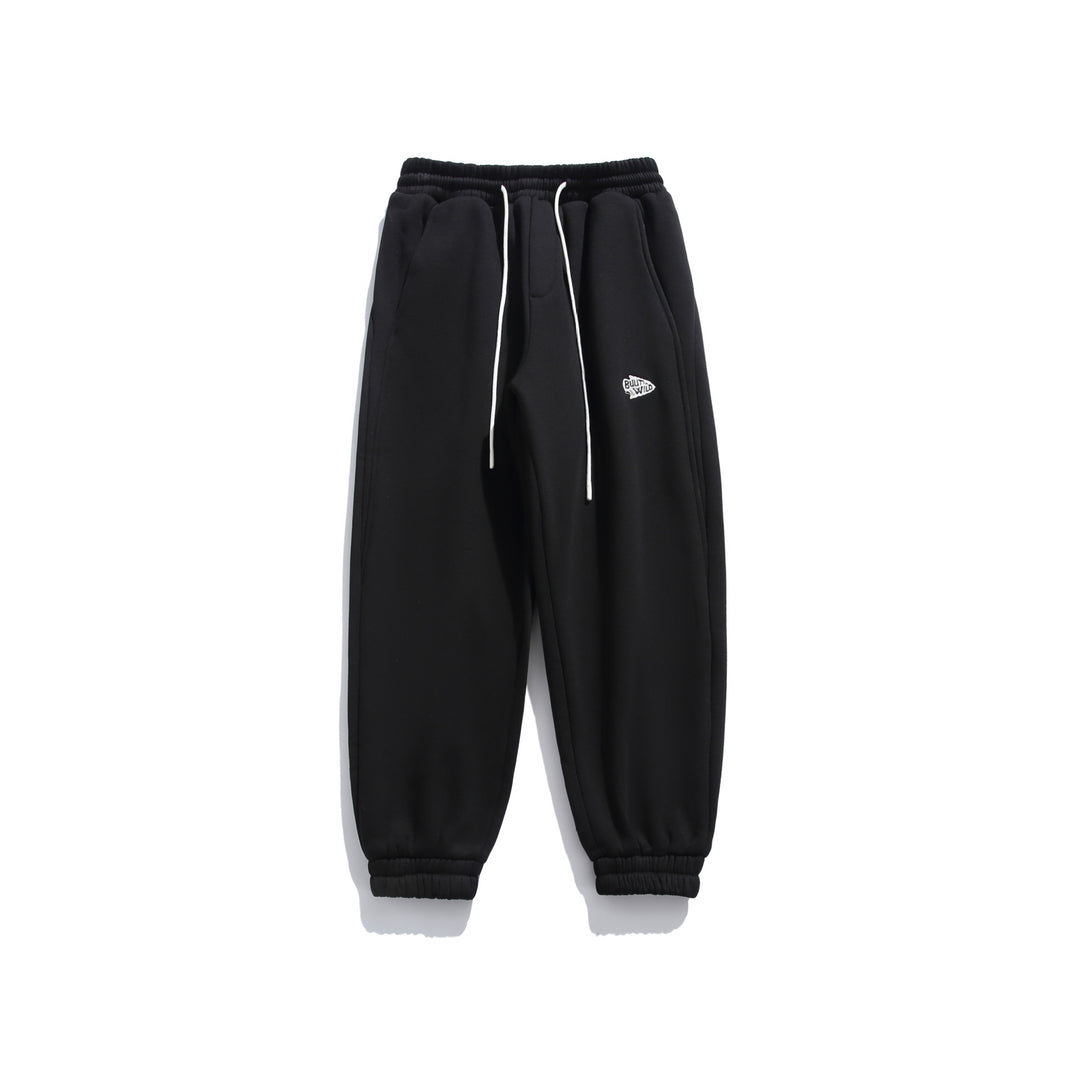 Unisex Locker geschnittene Fleece-Jogginghose mit Kordelzug, elastischem Saum und Eingrifftaschen Drune