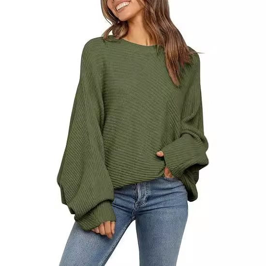 Damen Bequemer oversized Strickpullover mit weit geschnittenen Ärmeln Drune