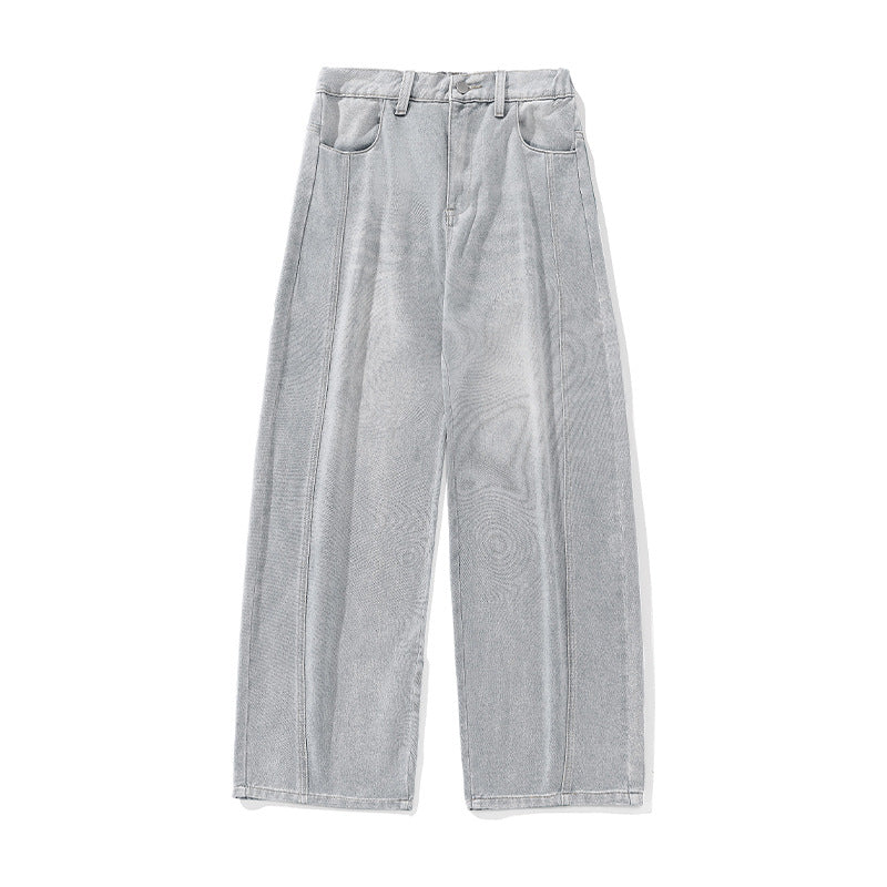 Damen Weite High-Waist-Jeanshose mit Mittelnaht-Panels und Balloon-Schnitt Drune