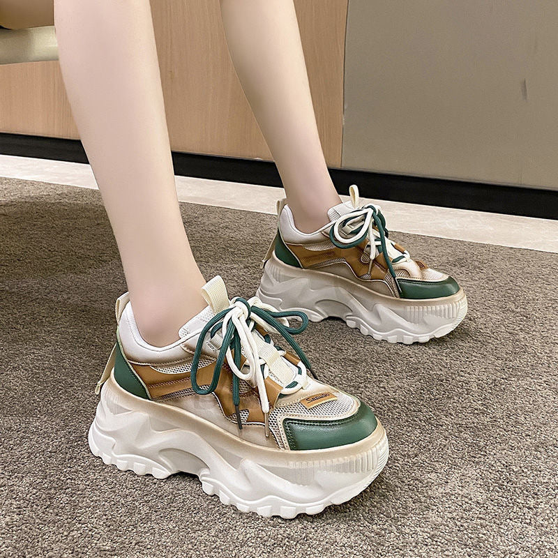 Damen Modische Chunky Sneakers mit atmungsaktiver Mesh-Oberfläche und robustem Profil Drune
