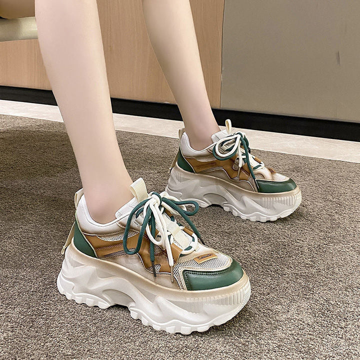 Damen Modische Chunky Sneakers mit atmungsaktiver Mesh-Oberfläche und robustem Profil Drune