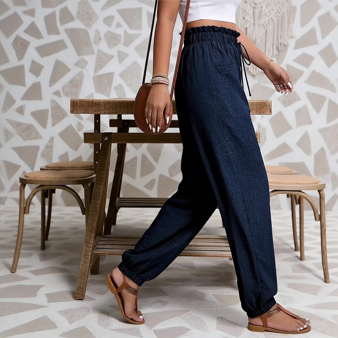 Damen weite Paperbag-Hose Drune