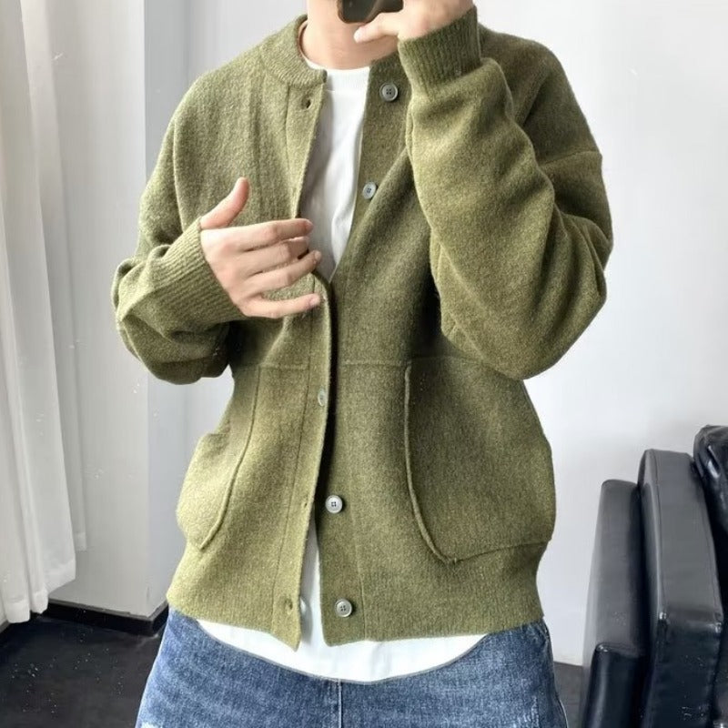Herren Bequeme Strickjacke mit Knopfverschluss Drune