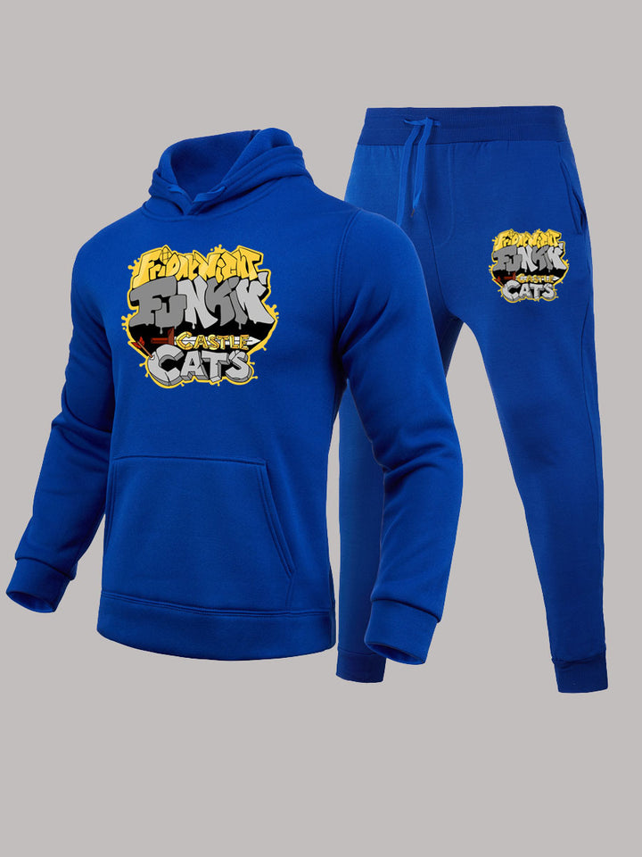 Damen lässiger Hoodie- und Jogginghose-Set mit kreativem Grafikdesign Drune