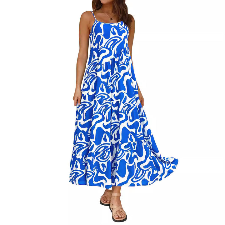 Damen Maxikleid mit verspieltem Schnitt und fließenden Volants Drune