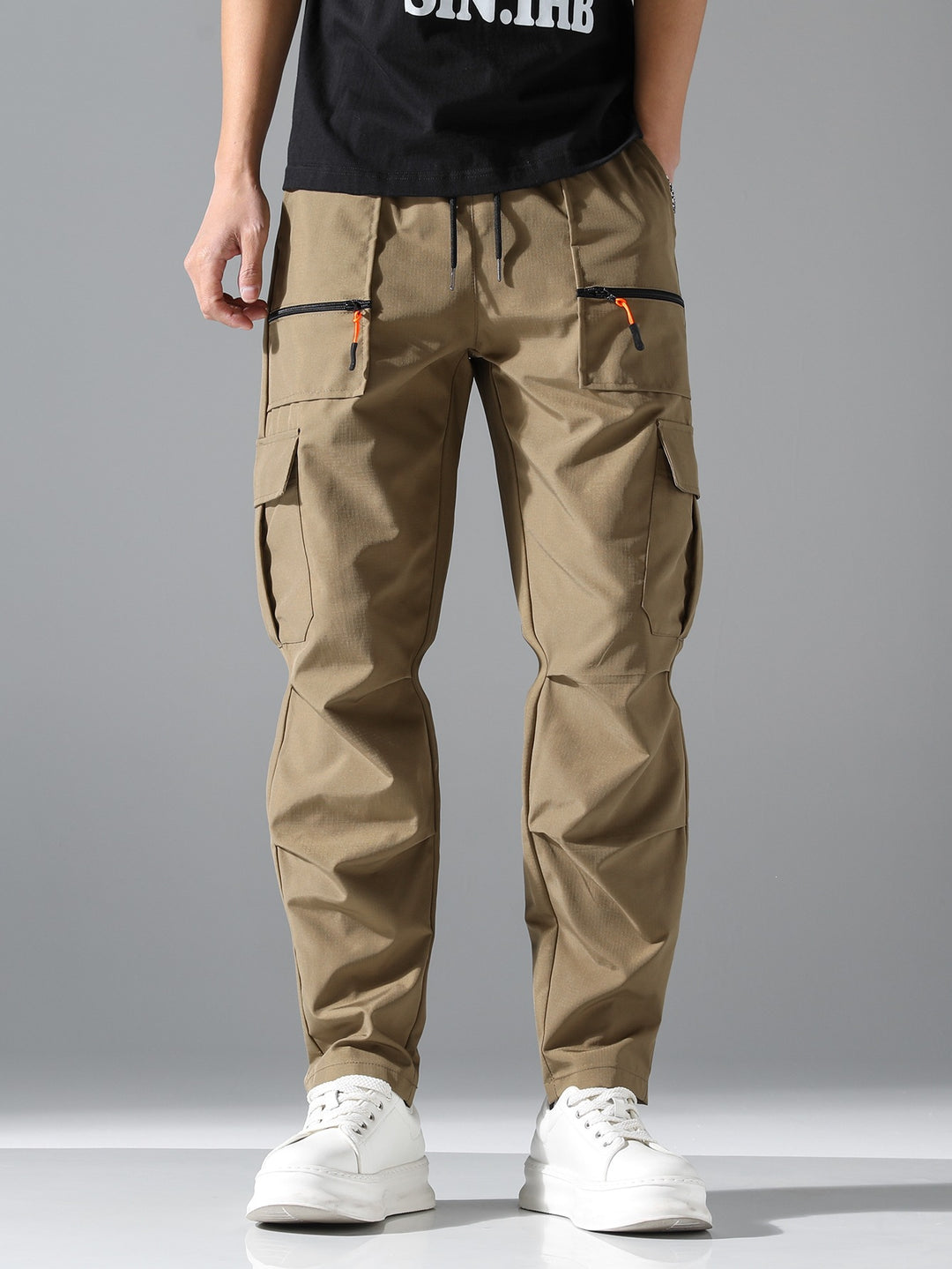 Herren Bequeme Cargo-Hose mit elastischem Bund Drune