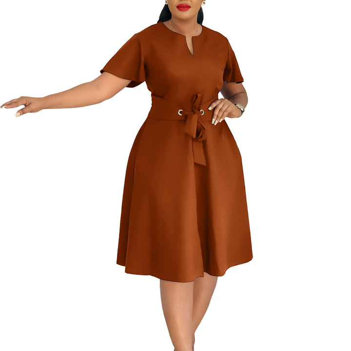 Damen Sommerliches Wickelkleid mit legerem Schnitt und Taillengürtel Drune