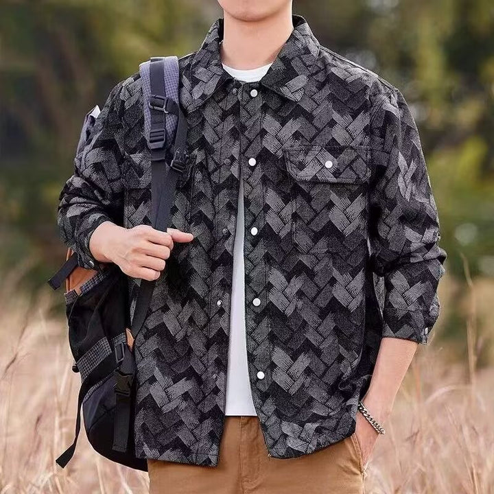 Herren Lässige Musterjacke Drune