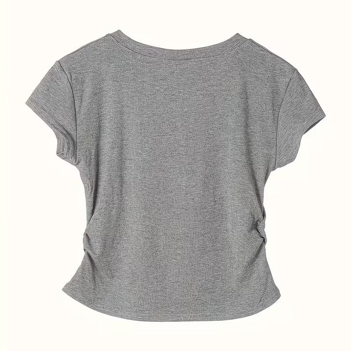 Damen T-Shirt mit kreativem Katzenmotiv und lässigem Schnitt Drune
