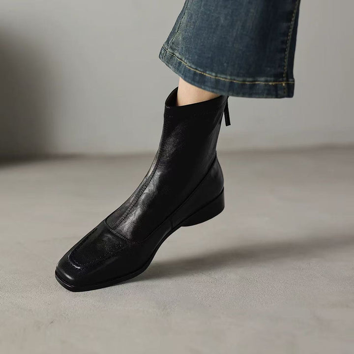 Damen Modische Leder-Stiefeletten mit elegantem Schnitt Drune