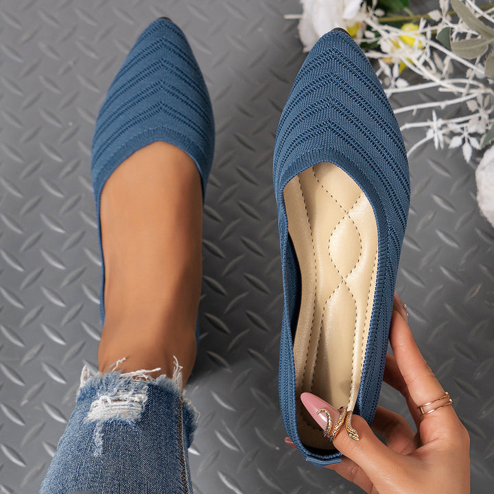 Damen spitze Ballerinas mit strukturiertem Obermaterial Drune