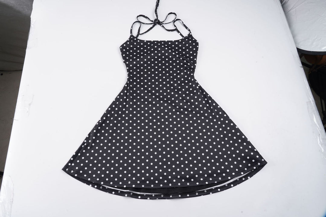 Damen verspieltes Sommerkleid mit Spaghettiträgern und tailliertem Schnitt Drune