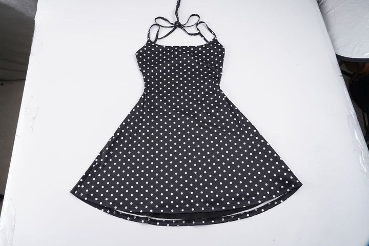 Damen verspieltes Sommerkleid mit Spaghettiträgern und tailliertem Schnitt Drune
