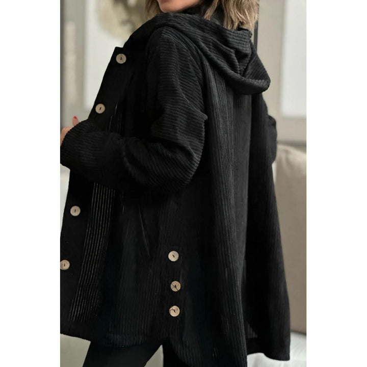 Damen kuschelige Kapuzenjacke aus feinem Cordstoff Drune