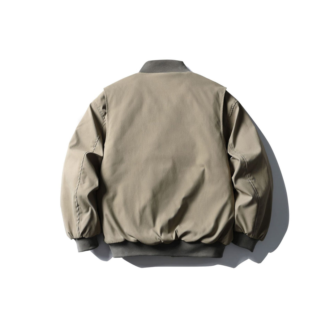 Unisex Kurzboxy wattierte Bomberjacke im Utility‑Look mit Rippenkragen Drune