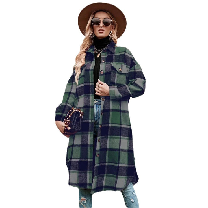 Damen Lässige Karierte Oversized-Hemdjacke Drune