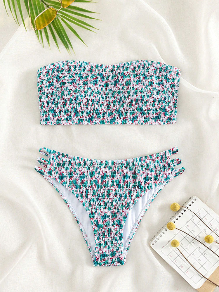 Damen Bandeau-Bikini mit raffinierten Rüschendetails Drune