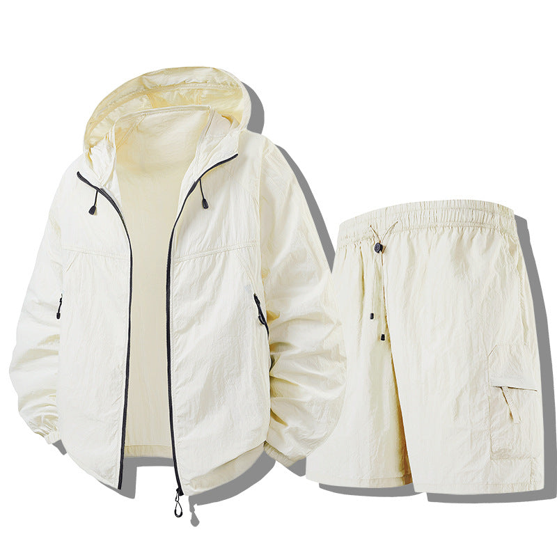Herren Wetterfeste Funktionsjacke mit Leichtgewicht Shorts
