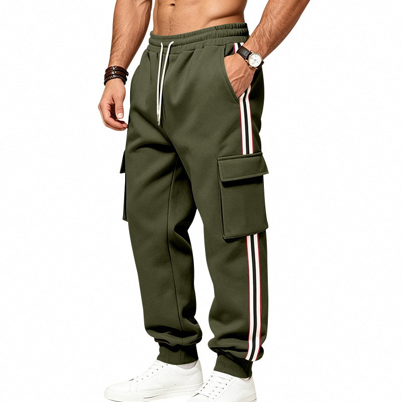 Herren Cargo-Jogginghose mit Cargo-Taschen und seitlichen Kontraststreifen Drune