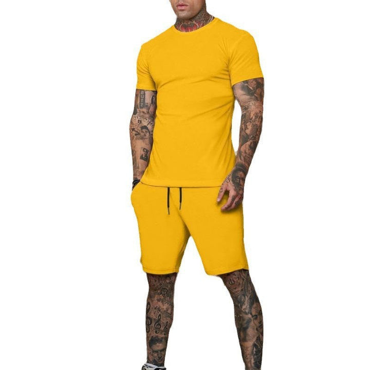 Herren Sportliches Kurzarm- und Shorts-Set mit kontrastierenden Details Drune