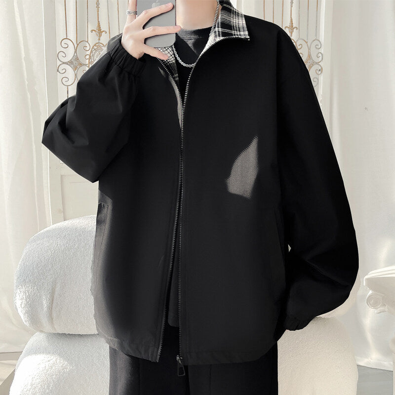Unisex Trendige Übergangsjacke mit hohem Kragen und lässigem Schnitt Drune