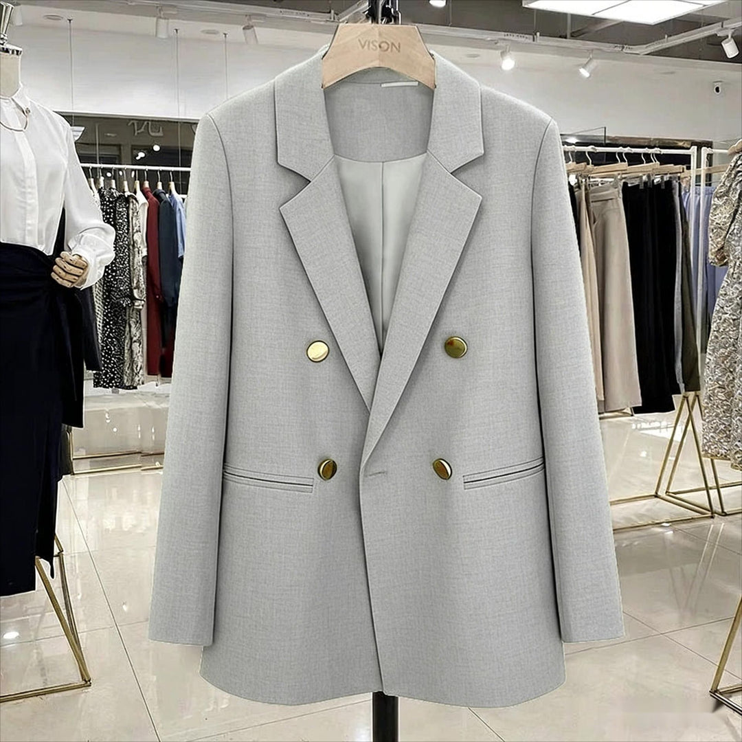 Damen Modischer Doppelreiher Blazer Drune