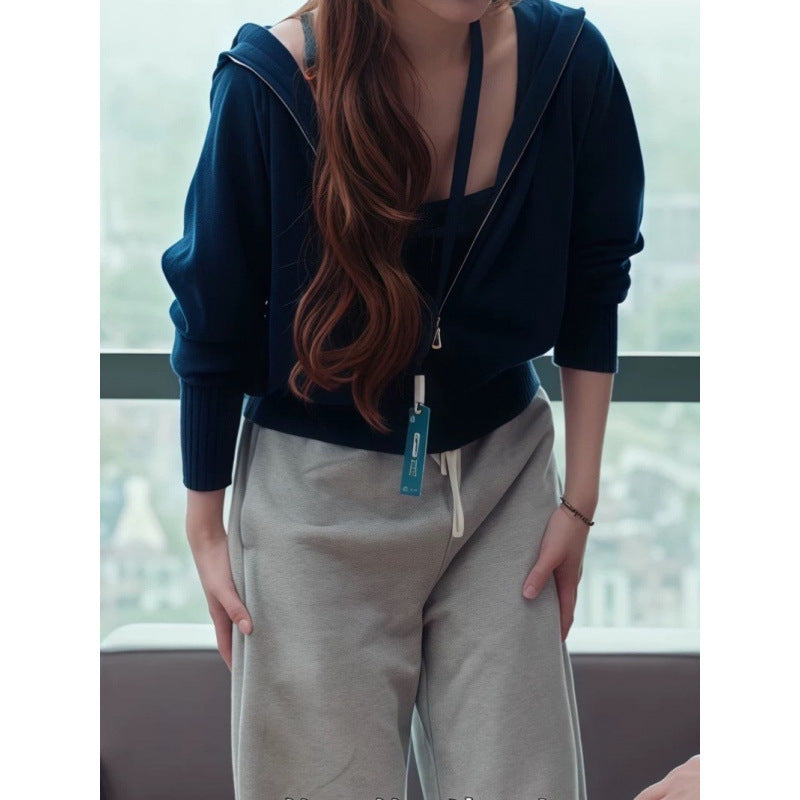 Damen Sportlicher Hoodie mit durchgehendem Reißverschluss Drune