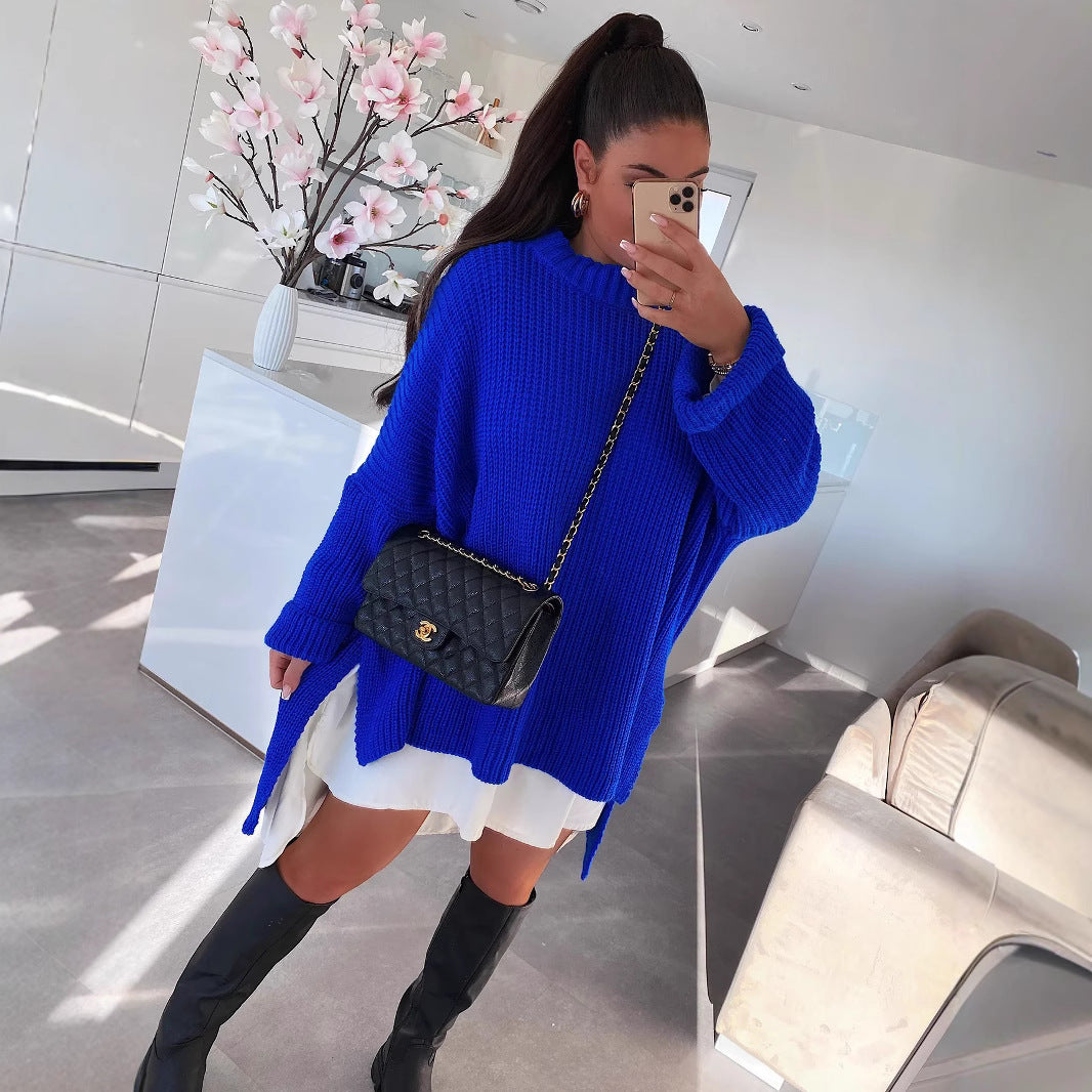 Damen Oversized Strickpullover mit lässigem Schnitt und weit geschnittenen Ärmeln Drune