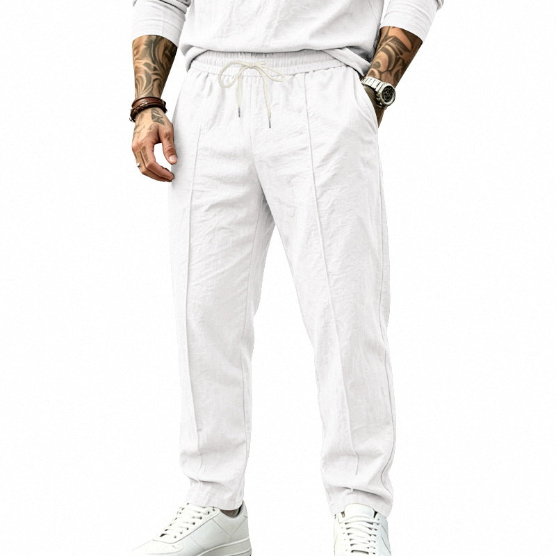 Herren Leichte Tapered-Jogginghose mit Bundfalten, elastischem Tunnelzug und Seitentaschen Drune
