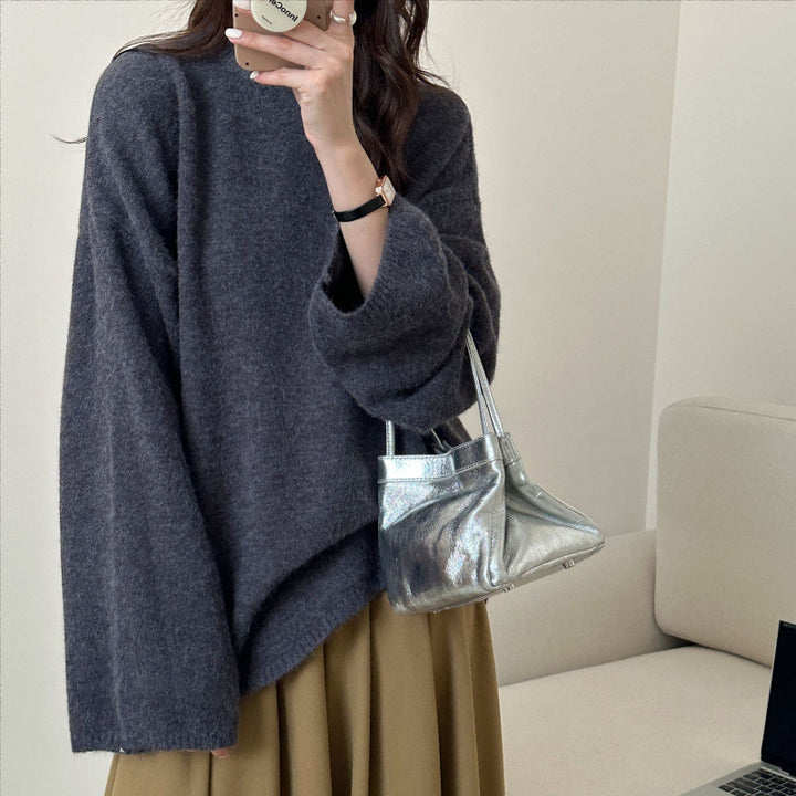 Damen Oversized Strickpullover mit weitem Schnitt und feinem Material Drune