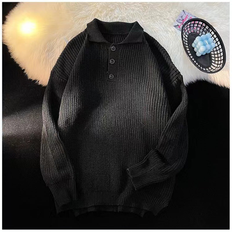 Damen Gemütlicher Strickpullover mit Knopfleiste Drune