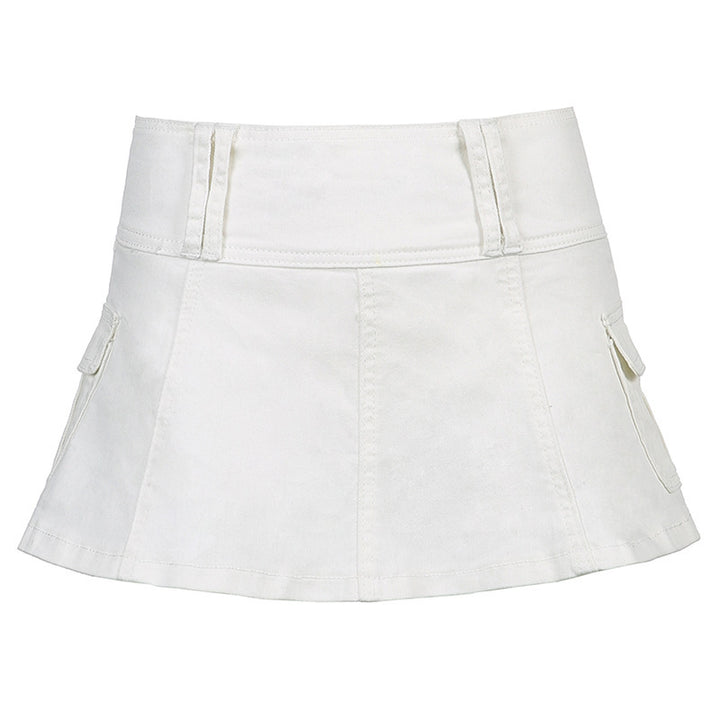 Damen Minirock mit seitlichen Taschen und hohem Bund Drune