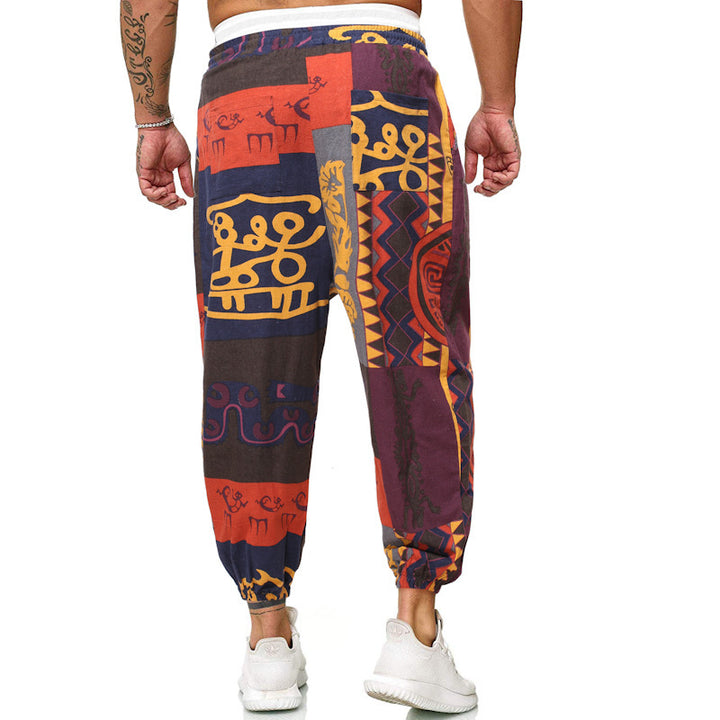 Herren Gemusterte Relaxed-Fit Jogginghose mit Tunnelzug, elastischem Bund und Gummibündchen Drune