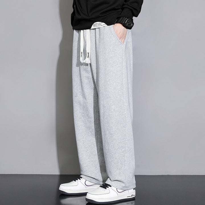 Herren Relaxed-Fit Jogginghose aus French-Terry mit weitem Bein und Tunnelzug Drune