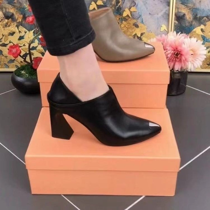 Damen Chunky Absatz Mules Drune